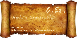 Orsós Szaniszló névjegykártya