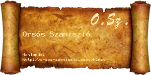 Orsós Szaniszló névjegykártya